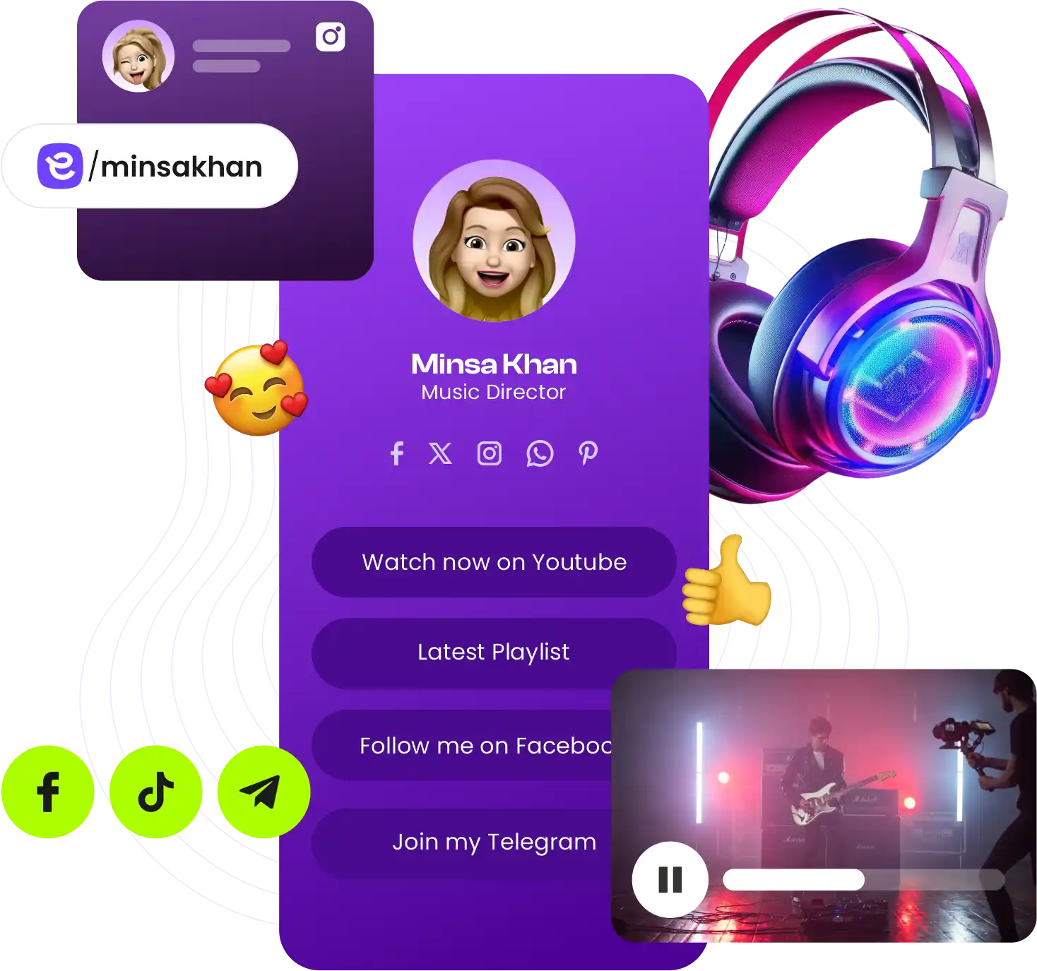 Screenshot of biolink page examples